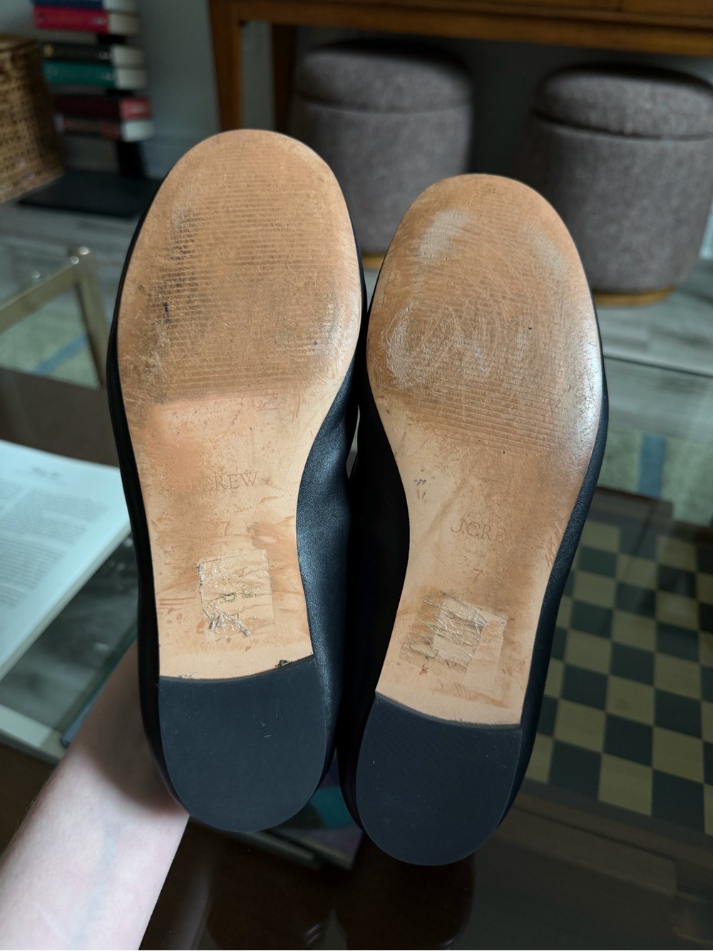 J CREW • black leather andie ballet flats - Picture 5 of 8
